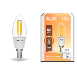 Лампа Gauss Smart Home Filament С35 4,5W 495lm 2700К E14 диммируемая LED 1/10/40
филаментная
Smart Light,   цоколь - E14,   мощность - 4.5Вт,   световой поток - 495Лм,   цветовая температура - 2700К,  диммируется,  1230112,  Gauss - PULSAL.RU Лампа Gauss Smart Home Filament С35 4,5W 495lm 2700К E14 диммируемая LED 1/10/40
филаментная
Smart Light,   цоколь - E14,   мощность - 4.5Вт,   световой поток - 495Лм,   цветовая температура - 2700К,  диммируется,  1230112,  Gauss - PULSAL.RU