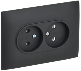 Розетка-моноблок
Skandy,  без шторок,  без заземления,  двойная,  винтовые клеммы,   цвет - графит стекло,  стекло,  SK-R20-10-K53,  IEK
 - PULSAL.RU