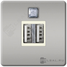 Розетка USB, 2,0 А
Toledo,  Vintage Wood,  Vintage Corinto,  Vintage Tapestry,  Vintage Porcelain,  Crystal De Luxe,  Siena,  Firenze,  Granada,  Emporio,  Belle Epoque,  USB type-A 5V,  двойная,   цвет - никель матовый (nickel satin),  металл,  FD-212USBCB-A,  FEDE
 - PULSAL.RU