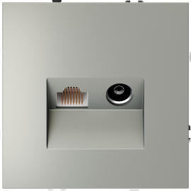 Розетка одиночная TV+RJ45
S70,  телевизионная (TV),  одинарная,   цвет - сталь,  пластмасса,  VLS060705,  Voltum
 - PULSAL.RU