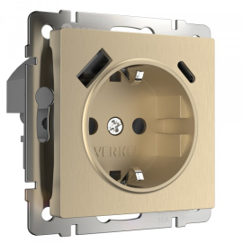 Розетка USB A+C, 3.0А с электрической розеткой
Alumax,  Split,  Slab,  Senso,  Baguette,  Acrylic,  Platinum,  Elite,  Snabb,  Stream,  Flock,  Stark,  Fiore,  Favorit,  Diamant,  Aluminium,  Antik,  Metallic,  USB type-C 5V,  USB type-A 5V,  Электр. с USB,  двойная,   цвет - шампань рифленый,  пластмасса,  W1171710,  a056276,  Werkel
 - PULSAL.RU