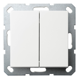 Выключатель / переключатель
R1,  R2,  R3,  двухклавишный,  без подсветки,   цвет - белый глянцевый,  пластмасса,  83022W,  Wedder
 - PULSAL.RU