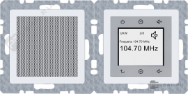 Стерео-радиоприемник с RDS - комплект с динамиком для моно
Q.1,  Q.3,  Q.7,   цвет - белый бархат,  пластмасса,  28806089,  2880 60 89,  Berker
 - PULSAL.RU