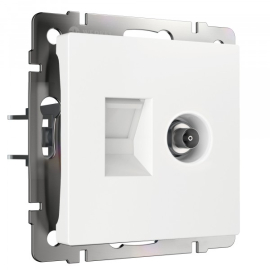 Розетка TV+RJ45
Alumax,  Split,  Slab,  Senso,  Baguette,  Acrylic,  Platinum,  Elite,  Snabb,  Stream,  Flock,  Stark,  Fiore,  Favorit,  Diamant,  Aluminium,  Antik,  Metallic,  телевизионная (TV),  одинарная,   цвет - белый,  пластмасса,  W1181301,  a056109,  Werkel
 - PULSAL.RU