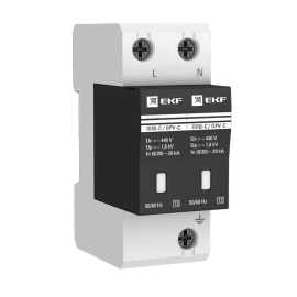 Ограничитель импульсных напряжений ОПВ-C/2P PROxima, 2 полюса, Класс 2, 20 кА, 40 кА, opv-c2, EKF - PULSAL.RU