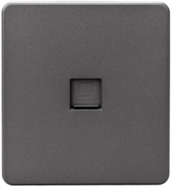 Розетка компьютерная
Miele Round,  одинарная,   цвет - титан,  пластмасса,  KR-78-0724-2,  Kranz
 - PULSAL.RU