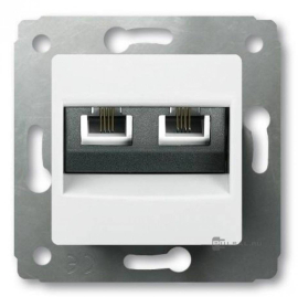 Розетка телефонная RJ11
Cariva,  двойная,   цвет - белый,  пластмасса,  773639,  7 736 39,  Legrand
 - PULSAL.RU