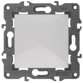 Кнопка Н.О. 
Elegance,  одноклавишный,   цвет - белый,  пластмасса,  Б0047862,  14-1111-01,  ЭРА
 - PULSAL.RU