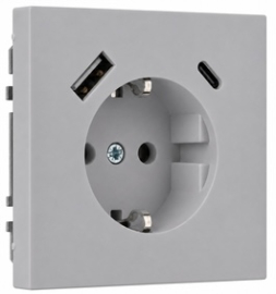 Розетка USB A+C, 3.4А с электрической розеткой
SUPERIOR,  USB type-C 5V,  USB type-A 5V,  Электр. с USB,  двойная,   цвет - светло-серый,  пластмасса,  1033200303 LAVERO,  1033200303,  LAVERO
 - PULSAL.RU