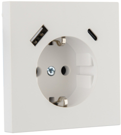 Розетка USB A+C, 3.4А с электрической розеткой
SUPERIOR,  USB type-C 5V,  USB type-A 5V,  Электр. с USB,  двойная,   цвет - белый матовый,  пластмасса,  1033100303 LAVERO,  1033100303,  LAVERO
 - PULSAL.RU