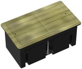 Встраиваемый розеточный блок со сдвижными крышками
Лючки DDSB,  для столов и мебели,  4 модуля,   цвет - латунь античная,  металл,  DDSB4ZOB,  Donel
 - PULSAL.RU