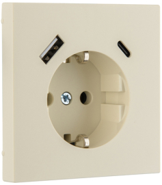 Розетка USB A+C, 3.4А с электрической розеткой
SUPERIOR,  USB type-C 5V,  USB type-A 5V,  Электр. с USB,  двойная,   цвет - песочный матовый,  пластмасса,  1031200303 LAVERO,  1031200303,  LAVERO
 - PULSAL.RU