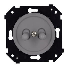 Кнопка Н.О тумблерная
Шедель Бриз,  двухклавишный,   цвет - титан матовый,  пластмасса,  B3-232-26M-PB,  Bironi
 - PULSAL.RU