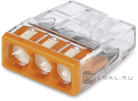 Клемма компактная с пастой для алюминиевых проводников 0,5-2,5 мм2 на 3 проводника
WAGO,   серия - 2273
- PULSAL.RU
